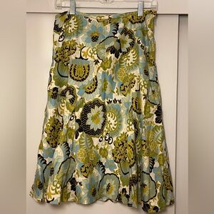 Ann Taylor 100% Silk A-Line Skirt Multi-Color Size 8
